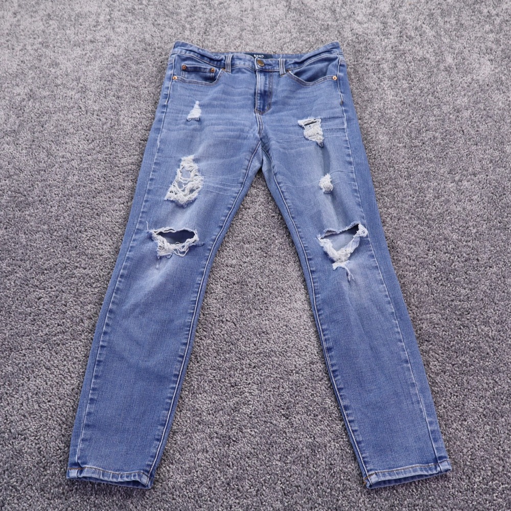 Aeropostale Jegging Jeans Womens 10 Regular Blue High Rise Distressed Ripped